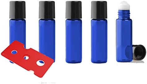 גרנד פרפומים קובלט כחול כחול ריק רולר רולר בקבוקי 1/6 גרם, 5 מל בחר זכוכית או כדורי נירוסטה, בתוספת מפתח שמן אתרי