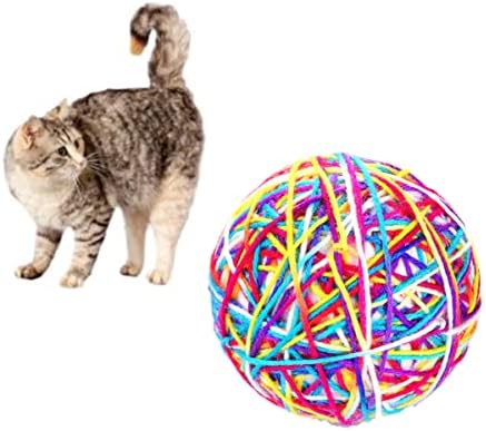3 יחידות חתול כדור אינטראקטיבי לחיות מחמד לתפוס לשחק צבע מדויק כדורי-גורים מקורה אקראי חתלתול צעצוע כדורי שריטה