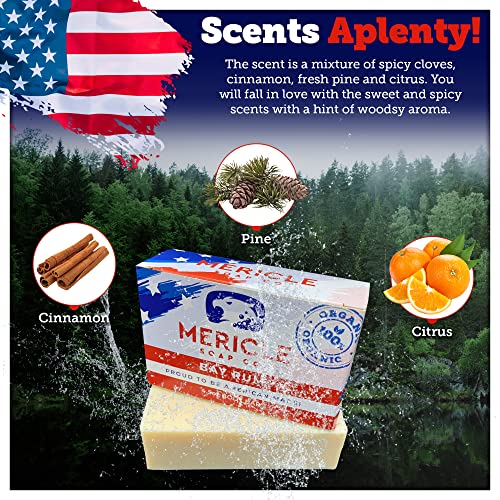 מריקל סבון ביי רום אורגני 4.5 עוז בר גוף, טבעי, תוצרת ארצות הברית, ללא כימיקלים או חומרים משמרים, טכנולוגיית תהליך