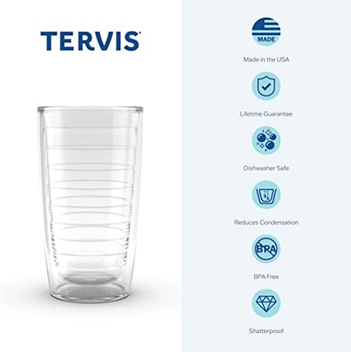 TERVIS דגל דרום קרוליינה תוצרת ארהב כוס נסיעה כוסית כוס כוס מבודדת כפולה שומר על שתייה קרה וחמה, 16oz 4pk - אין מכסה,
