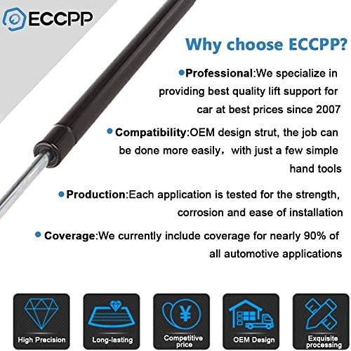 ECCPP 2PCS אחורי מעלית מעלית תומך במוטות יתד לשנים 2001-2007 קרייזלר טאון ומדינה, 2001-2003 קרייזלר וויאג'ר, 2001-2007