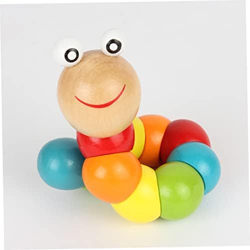 GCROET WOOTEN SATERPILLAR צעצועים צבעוניים צבעוניים זוחלים צעצועים זוחלים לתינוקות צעצועי עץ חינוכיים לילדים