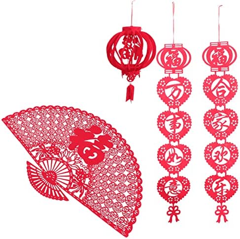 Happyyami 1 סט 2022 מצמדי שנה חדשה סינית הגדרת קישוט פסטיבל האביב השנה הסינית השנה החדשה קישוטים לתלייה לשנה החדשה