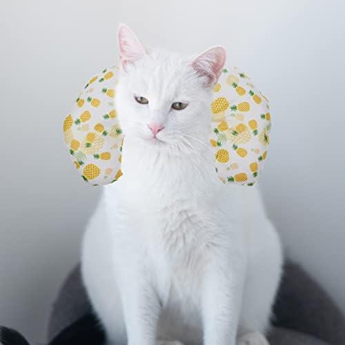 אננס רך רך לחיות מחמד מרגיע צעצוע בצורת חתול כרית חתול שינה חצי סופגנייה חתול מיטת כרית צהוב באני כרית פלאפי כרית