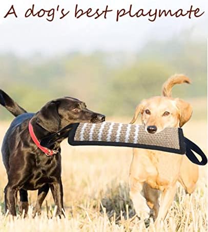 גוררת צעצוע לכלבים יוטה ביס עמיד כרית-עמיד אימון ציוד גור לכלבים גדולים אינטראקטיבי צעצוע עם 2 ידיות חזקות.