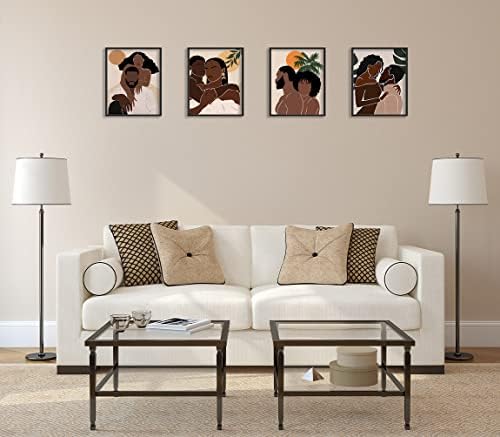 כרזות אמנות קיר של מלכים וקווינס שחורים ， הדפס אמנות בד אפריקני אמריקני, הדפסים מופשטים של בוהו קיר אמנות