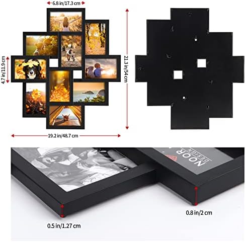 Qutrey 2 חבילה 10 פתיחה 4x6 מסגרות תמונה של קולאז 'שחור מוגדרות לעיצוב קיר, מספר מסגרות מציגות עשרה תמונות 4