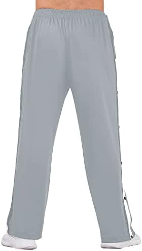 מכנסי כדורסל של Deyeeeeek מכנסי כדורסל גבוהים כפתור הצמד מפוצל מכנסי טרנינג לאחר ניתוח עם כיסים
