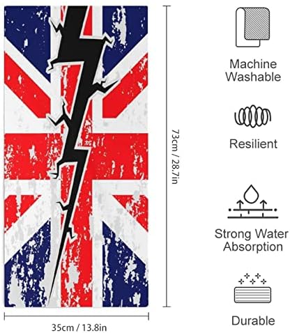 דגל בריטניה עם סדק במגבות היד האמצעיות פנים גוף שטיפת בגד מטלית רכיבה רכה עם חמוד מודפס למטבח אמבטיה מלון כל יום שימוש