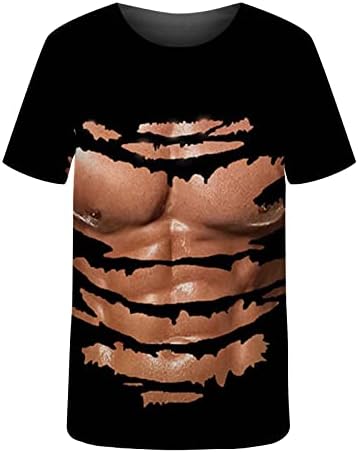 חולצת טריקו דפוס גרפי של שריר גברים יומי מזדמן שרוול בסיסי קצר דפוס מגניב טיז חידוש 3D אמנות מודפסת צמרות קיץ