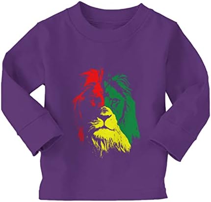 ראש אריה ראסטה - חולצת טריקו של תינוקות ראסטאפרית/פעוטות כותנה