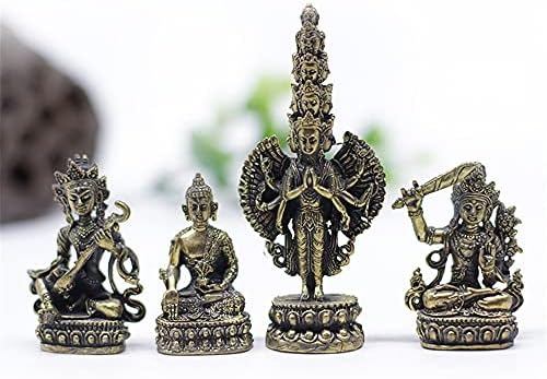 Gandhanra 13 סוגים 2 אינץ 'מיני טיבטני טנטרי בודהה פסלון פסלוני פסל, מגולף יד מנפאל, מראה פליז עתיק, קמיע אוסף עליון,