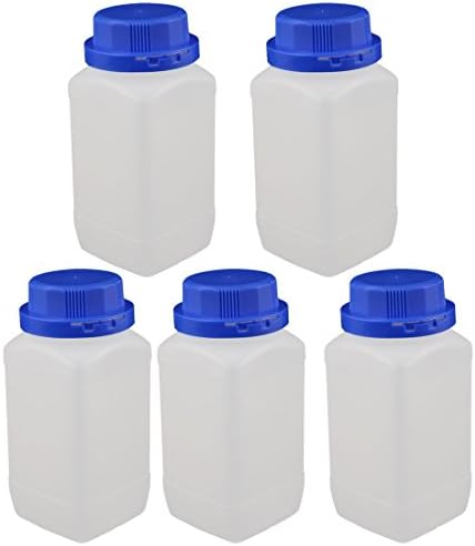AEXIT 5 PCS בקבוקי צנצנות 650 מל פלסטיק עגול פה רחב דגימה כימית אטומה של צנטריפוגה בקבוקי בקבוקי בקבוק כחול