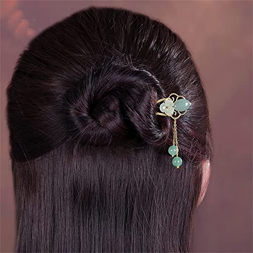סיכות שיער פרח ירקן מיאו וו נשים בנות שיער מקל, מקלות אכילה צורת רטרו סגנון שיער שיער ביצוע אביזרי קוספליי בארה