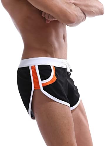 מכנסיים קצרים של DTone Mens קצרים לפיתוח גוף ריצה של מכנסי שלל כושר מכנסיים קצרים ברשת סקסית של שנות ה -80