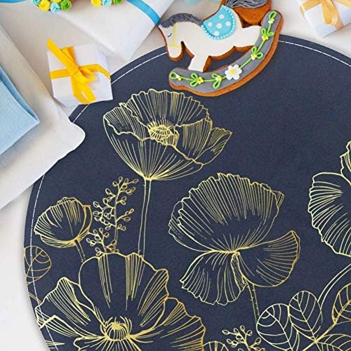 Heoeh Art Lotus ציור פרחוני, שפשפת שטיחי שטיחים בגודל 15.7 אינץ