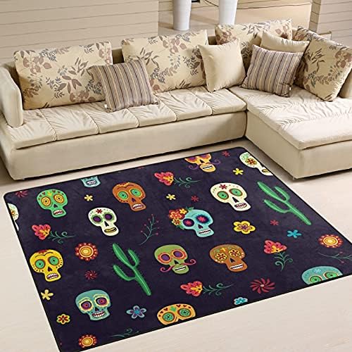 Baxiej גולגולת צבעונית קקטוס שטיחים שטיחים גדולים של שטיחי פליימה שטיח פליימט לילדים משחק חדר שינה חדר חדר שינה 80 x 58 אינץ