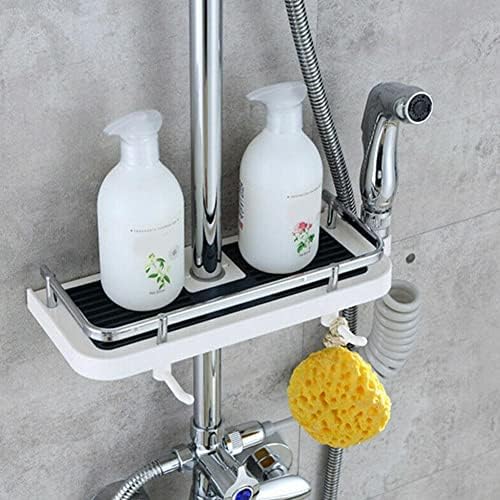 מדף אמבטיה לשירותים חומר ABS חומר אגרוף קיר בחינם קיר מקלחת מוט מוט מדף סל סל תליה 4 אחסון דגם P2Q4 מעלית