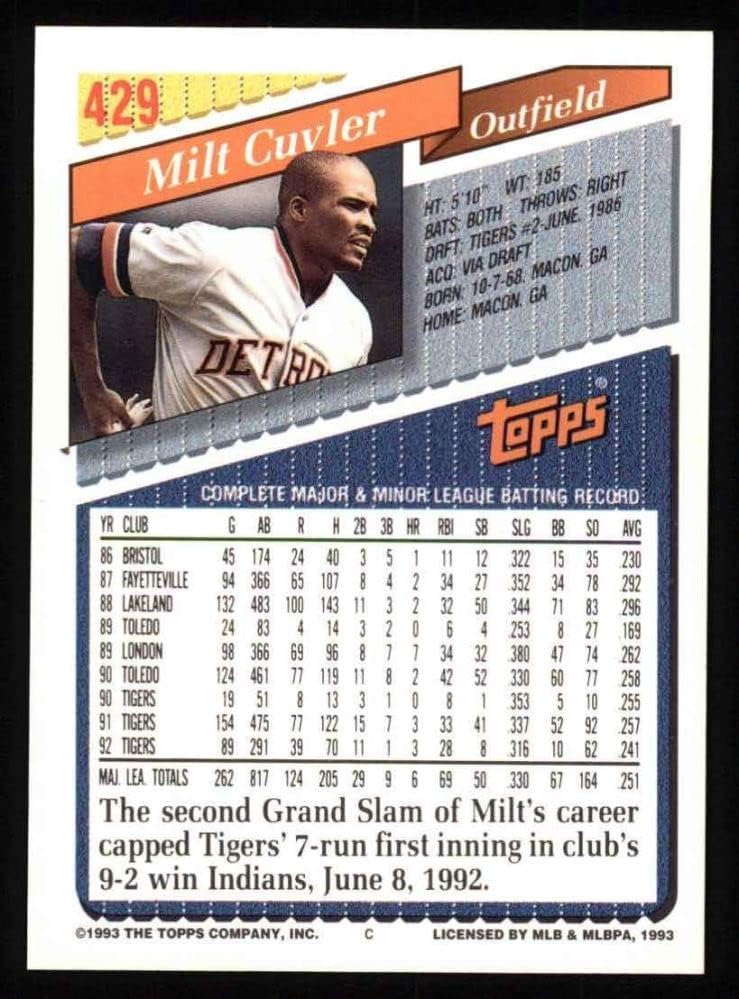 1993 Topps 429 MILT CUYLER DETROIT TIGERS NM/MT TIGERS