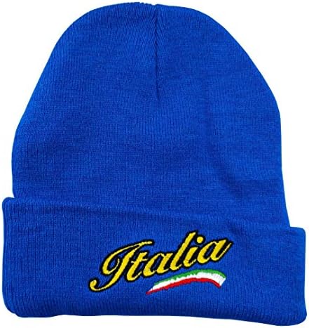 כובע סקי סרוג כחול איטליה - כובע איטלקי צבעוני - אוסף איטליה של מוצרי גאווה איטלקיים ב- PsiloveItaly