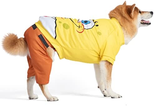 בובספוג מכנס מרובע לחיות מחמד ליל כל הקדושים טיי ומכנסיים קצרים לכלבים - תלבושות מהנות וחמודות ליל כלבים - בובספוג מרובע