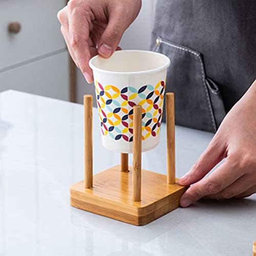 קבילוק ספל מחזיק ספל מחזיק נייר מחזיק כוס עץ מתקן כוס נייר מתלה כוס קפה כוס אחסון ארגונית עבור קפה חנות תה חנות