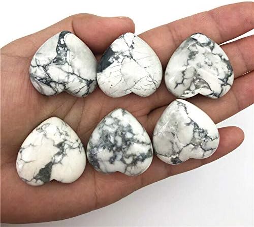 Laaalid xn216 1 pc טבעי לבן טורקיז טורקיז מלוטש אבני קריסטל בצורת לב ריפוי עיצוב מתנה אבנים טבעיות ומינרלים טבעיים