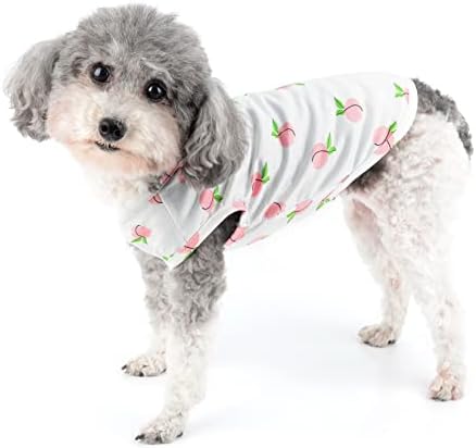 חולצות כלבי קיץ זוניאה לכלבים קטנים אפרסקים נערות מודפסות בגדי אפוד ללא שרוולים עם שרוולים עם טבעת D כלב רך