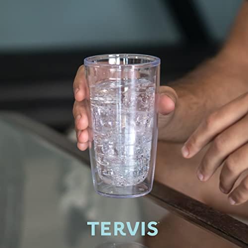 קשתות גשם של Tervis Boho תוצרת ארהב כוס כוס כוס מבודדת כפולה שומר על שתייה קרה וחמה, 16oz, קלאסית