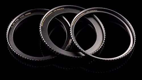 צילום פריצת דרך 52 ממ עד 82 ממ טבעת מתאם עדשות מדרגות למסננים, עשויה פליז מכונה CNC עם גימור אלקטרוליטי שחור מט.