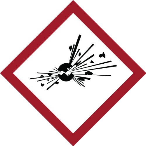 Brady 121201 תווית פיצוי פיצוי של פוליאסטר GHS, שחור/אדום על לבן, רוחב 4 גובה x 4, פיקוגרם חומר נפץ