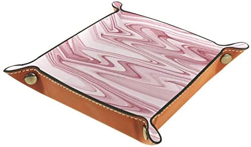 Lyetny Pink Ripples תיבת אחסון מחזיק סוכריות מגש שולחן עבודה מארגן אחסון נוח לנסיעה, 16x16 סמ