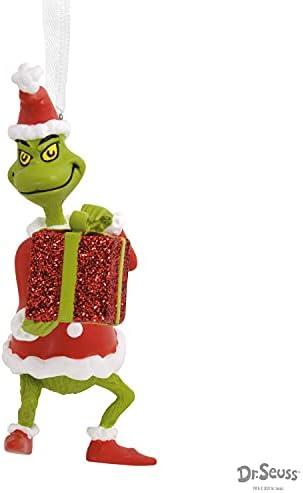 Hallmark Dr. Seuss איך הגרינץ 'גנב את חג המולד! גרינץ 'עם קישוט חג המולד הנוכחי 2021, רב צבעוני