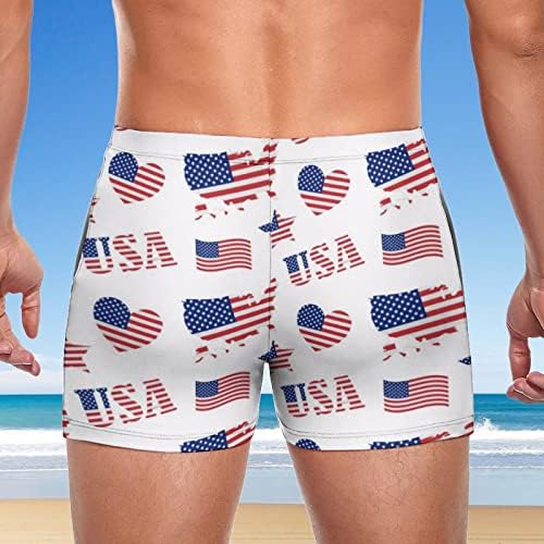 קצר מכנסיים קצרים לגברים גברים של עצמאות יום קיץ אופנה פנאי חוף ים חוף חג קצר בגד ים עבור