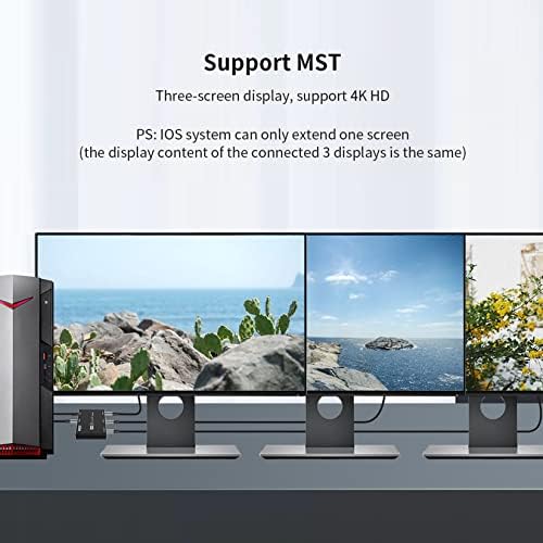 8K DisplayPort Multi-Monitor Splitter Splitter, Bolaazul DisplayPort 1.4 MST Hub Splitter 1 ב -3 DP DP לממיר וידאו