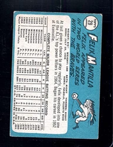 1965 Topps 29 Felix Mantilla VG+ Red Sox