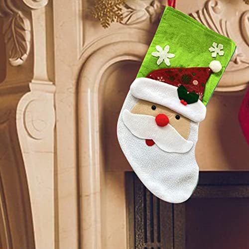 גרביים מיני לחג המולד 1 חבילה 4 עץ חג המולד גרב קישוט לקישוט כרטיסי שקית תיקים סנטה שלג איש שלג לילדים קישוט מקשט