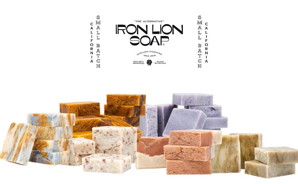 ברזל אריה סבון דובדבן שקדים אורגני, טבעוני, כל טבעי, צמח מבוסס בר סבון עבור גוף, פנים, ידיים, אמבטיה ושיער