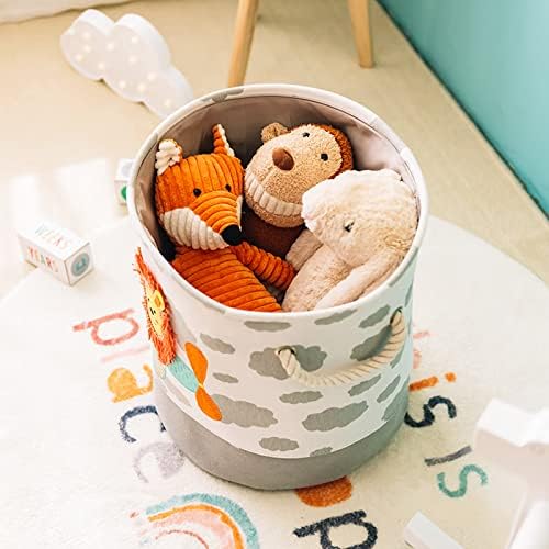 סל כביסה חמוד של בייביס - ילדים מכבסה לילדים לבנים, מתקפלים על צעצועים עמידים לאחסון סלים עגולים ועיצוב חדר שינה של משתלות
