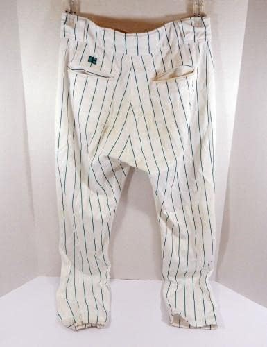 משחק פלורידה מרלינס ברנדנבורג השתמש במכנסיים לבנים 36 DP32856 - משחק מכנסי MLB משומשים