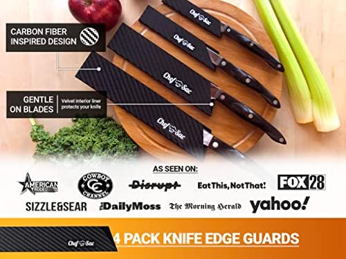 תרמיל סכין שף שף שף עם שומרי סכין 4-חבילות כלול