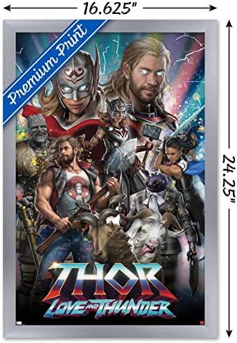 Trends International Marvel Thor: Love and Thunder - פוסטר קיר מדהים, 22.375 x 34, גרסה לא ממוסגרת