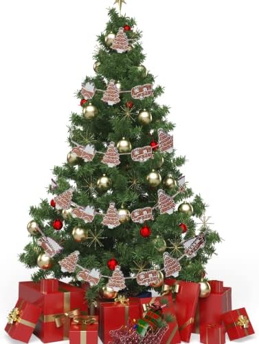 בצק חימר זנגוויל פסלון זנגביל, סט של 2, קישוט חג תלוי, עיצוב עץ חג המולד, אורכו 3 מטרים