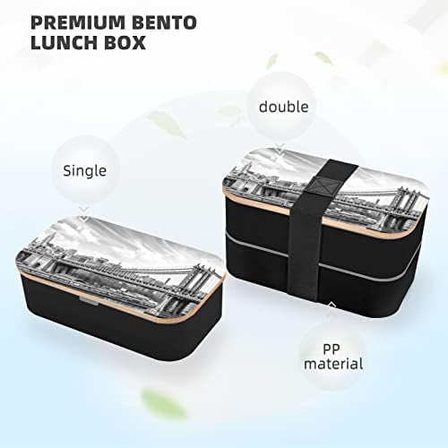 Allgobee Bento Boxo Box מעונן-שמי-חדש-יורק קופסת אוכל עם סכום סט 40oz Bento Bento Box