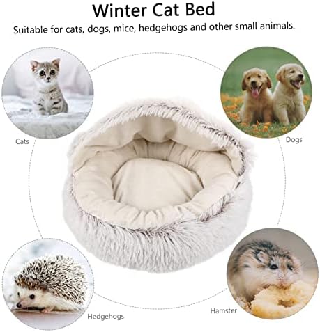 Abaodam 1 pc כרית שינה אוהל חצי חתלתול חצי סגור ציוד מיטה בית חום סופר קטיפה חורפית מחממת גור חתול קפה כלב קטן