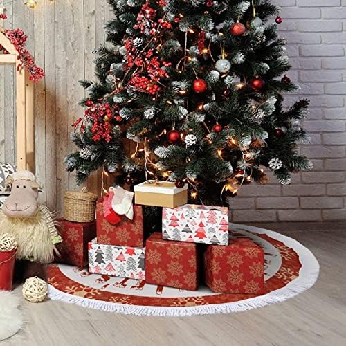 חצאית עץ חג המולד, מחצלת בסיס עץ עץ כלב חג המולד עם ציצית, חצאית עץ חג המולד של שלג 30 אינץ ', מחצלת עץ חג המולד שלג למסיבת
