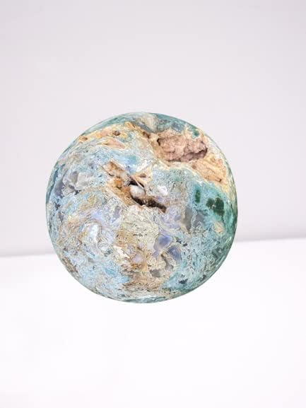טחב אגייט כדור טבעי אבן דרוזי כדורי אבן ידני אבן חן גביש מטאפיזי ריפוי