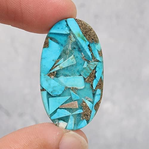Real-gems 25.1 ct. נחושת טבעית רופפת טורקיז אבן חן סגלגלה מבריקה, לייצור תכשיטים אבן אנרגיה, עטיפת תיל, מלאכות אמנות