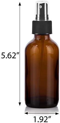 Juvitus 4 עץ זכוכית ענבר בוסטון בקבוק עגול עם ערפל עדין שחור + משפך