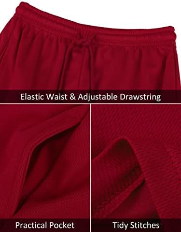 RESINTA 4 חבילות מכנסי רשת פעוטות עם כיסים בנים יבש מהיר ביצועים אתלטיים מכנסי כדורסל עם משיכה